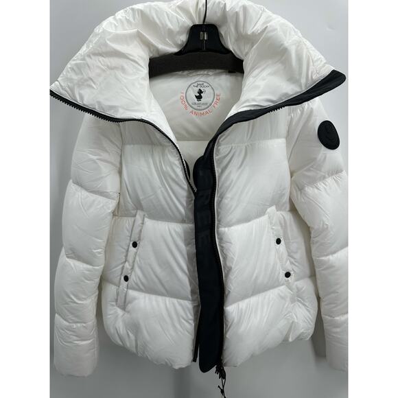 Save The Duck WOMEN'S ANIMAL FREE PUFFER JACKET ISLA IN OFF WHITE Size: M/L - Picture 7 of 10